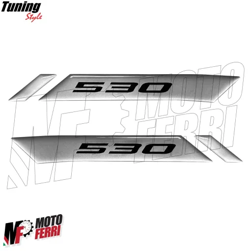MF6669 Kit 2 Adesivo 530 Grigio per Yamaha TMax 2017 / 2019 su Carena Anteriore