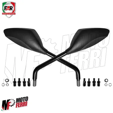 MF6670 Specchietti Retrovisori FAR Racing Universale Moto Naked Scooter M8 / M10