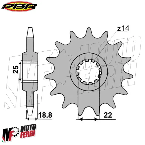 MF6712 Pignone PBR 14 Denti Passo 530 Ducati Multistrada 1200 1260 mod 2010/2020