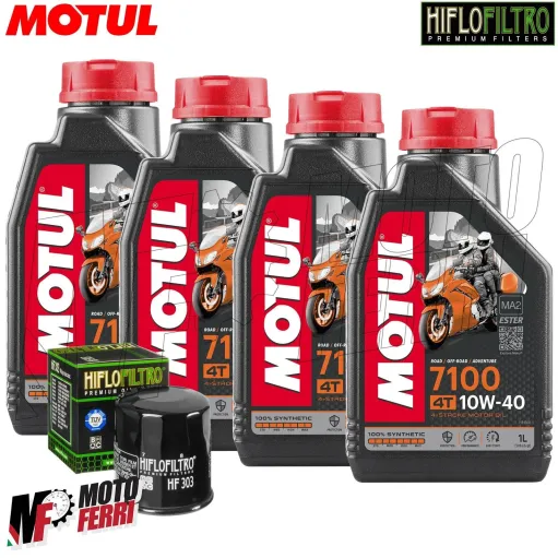 MF1803 Tagliando Kawasaki Ninja ZX6R (2007/2024) 4L Olio Motul 7100 10W40 Filtro