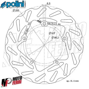 MF0856 DISCO FRENO POLINI A MARGHERITA PIAGGIO ZIP SP VESPA LIBERTY 50 125 150