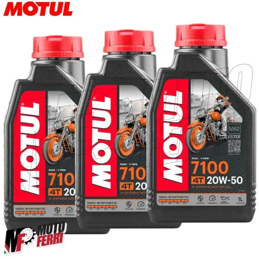 MF6724 - 3 Litri Olio Motore Motul 7100 20W50 100% Sintetico Harley Davison