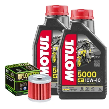 MF6740 Tagliando Suzuki Burgman 125 2002/2020 - 2L Olio Motul 5000 10W40 Filtro