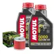 MF6740 Tagliando Suzuki Burgman 125 2002/2020 - 2L Olio Motul 5000 10W40 Filtro