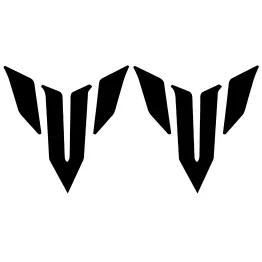 MF6748 Kit 2 Adesivo Emblema Logo Yamaha MT125 MT03 MT07 MT09 MT10 Nero 9,5x10cm