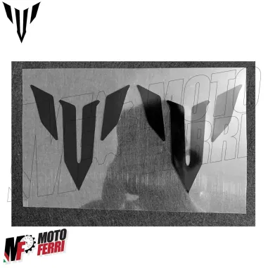 MF6748 Kit 2 Adesivo Emblema Logo Yamaha MT125 MT03 MT07 MT09 MT10 Nero 9,5x10cm