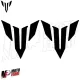 MF6748 Kit 2 Adesivo Emblema Logo Yamaha MT125 MT03 MT07 MT09 MT10 Nero 9,5x10cm