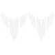 MF6748 Kit Adesivo Emblema Logo Yamaha MT125 MT03 MT07 MT09 MT10 Bianco 9,5x10cm