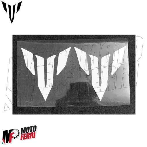 MF6748 Kit Adesivo Emblema Logo Yamaha MT125 MT03 MT07 MT09 MT10 Bianco 9,5x10cm