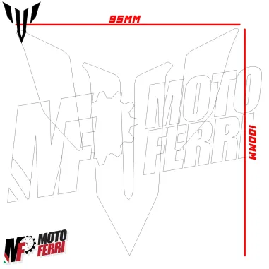 MF6748 Kit Adesivo Emblema Logo Yamaha MT125 MT03 MT07 MT09 MT10 Bianco 9,5x10cm