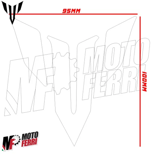MF6748 Kit Adesivo Emblema Logo Yamaha MT125 MT03 MT07 MT09 MT10 Bianco 9,5x10cm