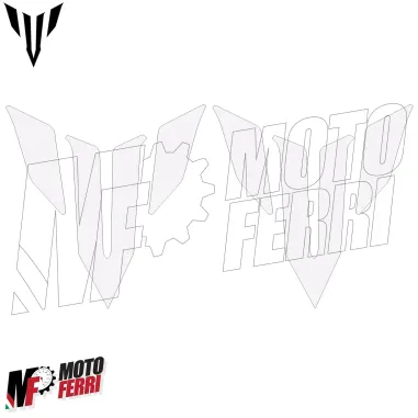 MF6748 Kit Adesivo Emblema Logo Yamaha MT125 MT03 MT07 MT09 MT10 Bianco 9,5x10cm
