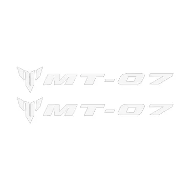 MF6826 Kit 2 Adesivo Emblema Logo Yamaha MT-07 Bianco Lucido 10x1,65cm