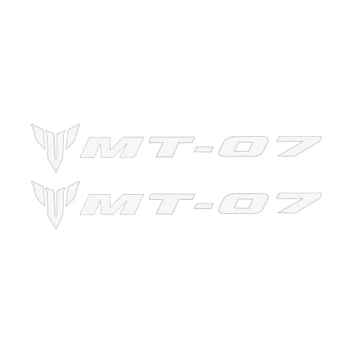 MF6826 Kit 2 Adesivo Emblema Logo Yamaha MT-07 Bianco Lucido 10x1,65cm