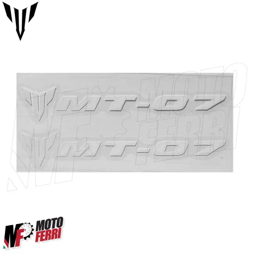 MF6826 Kit 2 Adesivo Emblema Logo Yamaha MT-07 Bianco Lucido 10x1,65cm