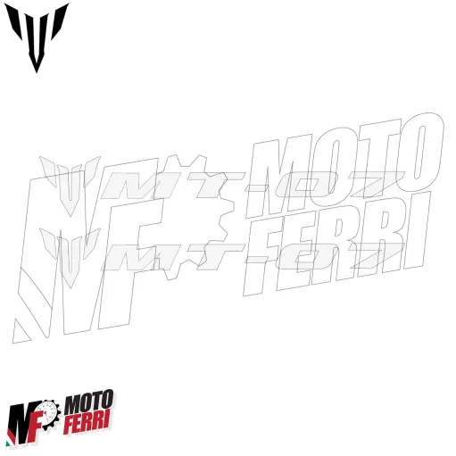MF6826 Kit 2 Adesivo Emblema Logo Yamaha MT-07 Bianco Lucido 10x1,65cm