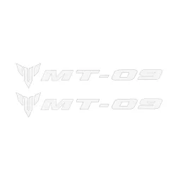 MF6823 Kit 2 Adesivo Emblema Logo Yamaha MT-09 Bianco Lucido 10x1,65cm