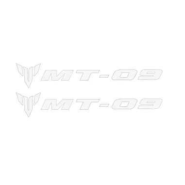 MF6823 Kit 2 Adesivo Emblema Logo Yamaha MT-09 Bianco Lucido 10x1,65cm