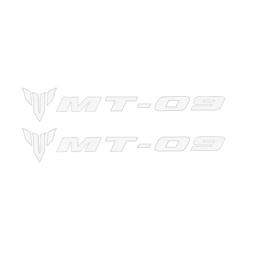 MF6823 Kit 2 Adesivo Emblema Logo Yamaha MT-09 Bianco Lucido 10x1,65cm