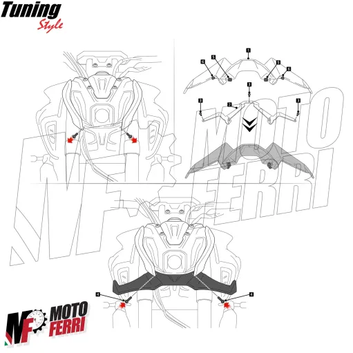 MF6762 Spoiler Downforce Fanale Anteriore Yamaha MT-07 2021 2022 2023 2024