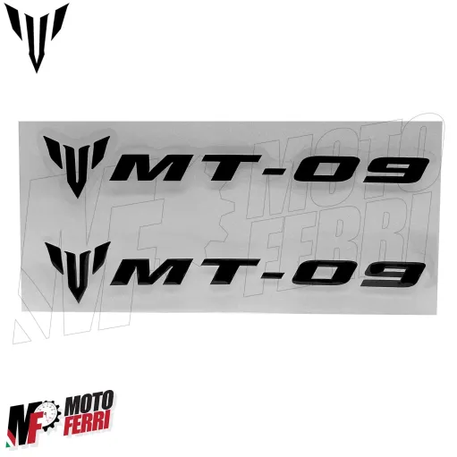MF6823 Kit 2 Adesivo Emblema Logo Yamaha MT-09 Nero Lucido 10x1,65cm