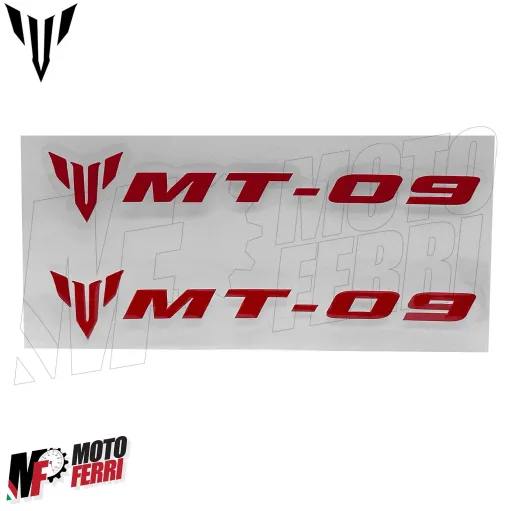 MF6823 Kit 2 Adesivo Emblema Logo Yamaha MT-09 Rosso Lucido 10x1,65cm