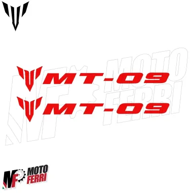 MF6823 Kit 2 Adesivo Emblema Logo Yamaha MT-09 Rosso Lucido 10x1,65cm