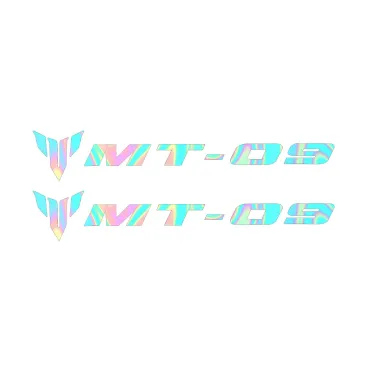 MF6823 Kit 2 Adesivo Emblema Logo Yamaha MT-09 Cangiante Lucido 10x1,65cm