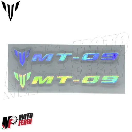 MF6823 Kit 2 Adesivo Emblema Logo Yamaha MT-09 Cangiante Lucido 10x1,65cm
