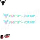 MF6823 Kit 2 Adesivo Emblema Logo Yamaha MT-09 Cangiante Lucido 10x1,65cm