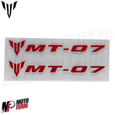 MF6826 Kit 2 Adesivo Emblema Logo Yamaha MT-07 Rosso Lucido 10x1,65cm