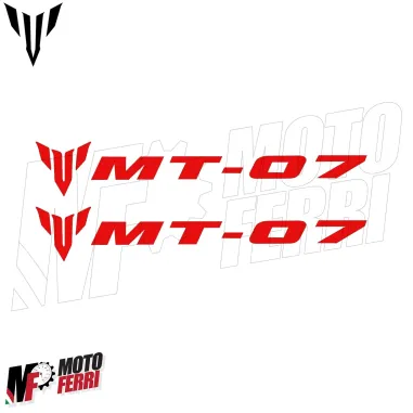 MF6826 Kit 2 Adesivo Emblema Logo Yamaha MT-07 Rosso Lucido 10x1,65cm