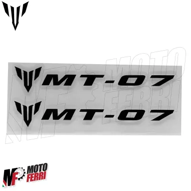 MF6826 Kit 2 Adesivo Emblema Logo Yamaha MT-07 Nero Lucido 10x1,65cm