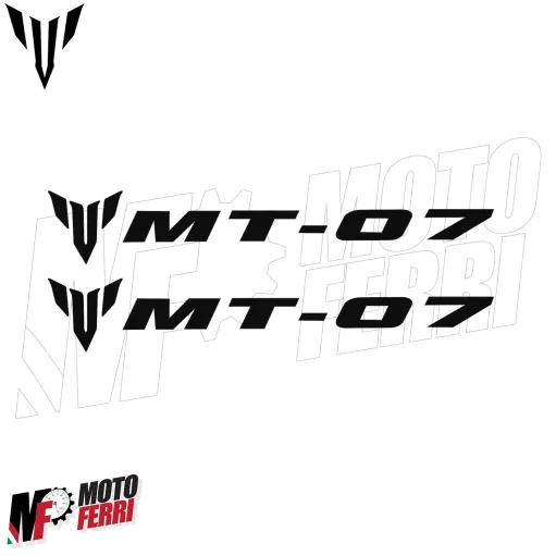 MF6826 Kit 2 Adesivo Emblema Logo Yamaha MT-07 Nero Lucido 10x1,65cm