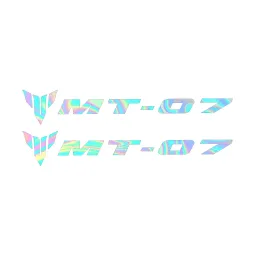 MF6826 Kit 2 Adesivo Emblema Logo Yamaha MT-07 Cangiante Lucido 10x1,65cm