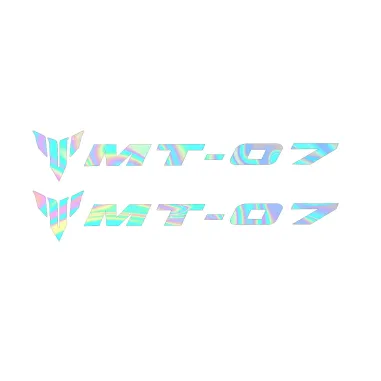 MF6826 Kit 2 Adesivo Emblema Logo Yamaha MT-07 Cangiante Lucido 10x1,65cm