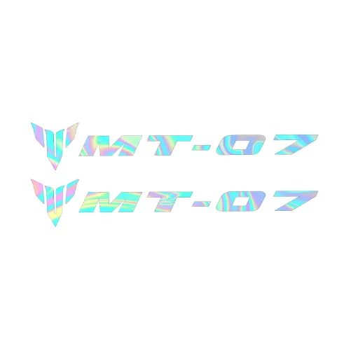 MF6826 Kit 2 Adesivo Emblema Logo Yamaha MT-07 Cangiante Lucido 10x1,65cm