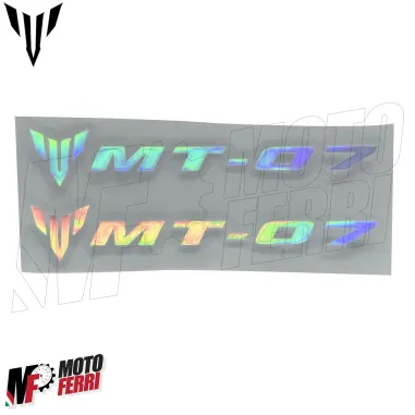MF6826 Kit 2 Adesivo Emblema Logo Yamaha MT-07 Cangiante Lucido 10x1,65cm