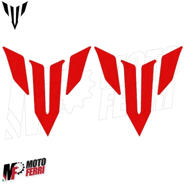 MF6830 Kit Adesivo Emblema Logo Yamaha MT125 MT03 MT07 MT09 MT10 Rosso 9,5x10cm