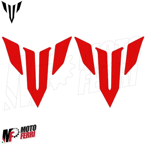 MF6830 Kit Adesivo Emblema Logo Yamaha MT125 MT03 MT07 MT09 MT10 Rosso 9,5x10cm