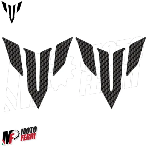 MF6830 Kit Adesivo Emblema Logo Yamaha MT03 MT07 MT09 MT10 Carbon Look 9,5x10cm