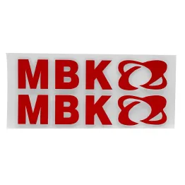 MF6833 Kit 2 Adesivo MBK Rosso Lucido Emblema Logo Booster Nitro Jog 15x3cm
