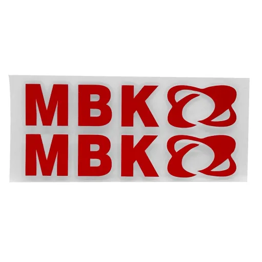 MF6833 Kit 2 Adesivo MBK Rosso Lucido Emblema Logo Booster Nitro Jog 15x3cm