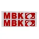 MF6833 Kit 2 Adesivo MBK Rosso Lucido Emblema Logo Booster Nitro Jog 15x3cm