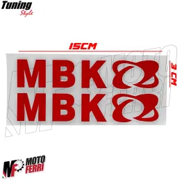 MF6833 Kit 2 Adesivo MBK Rosso Lucido Emblema Logo Booster Nitro Jog 15x3cm 2