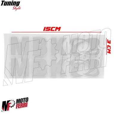 MF6833 Kit 2 Adesivo MBK Bianco Lucido Emblema Logo Booster Nitro Jog 15x3cm
