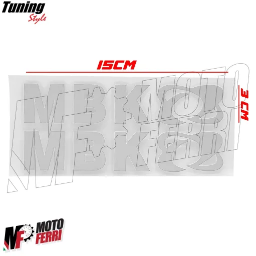 MF6833 Kit 2 Adesivo MBK Bianco Lucido Emblema Logo Booster Nitro Jog 15x3cm