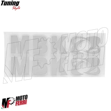 MF6833 Kit 2 Adesivo MBK Bianco Lucido Emblema Logo Booster Nitro Jog 15x3cm