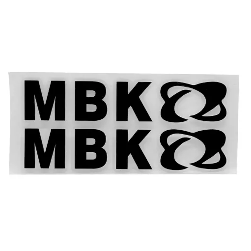 MF6833 Kit 2 Adesivo MBK Nero Lucido Emblema Logo Booster Nitro Jog 15x3cm