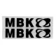 MF6833 Kit 2 Adesivo MBK Nero Lucido Emblema Logo Booster Nitro Jog 15x3cm